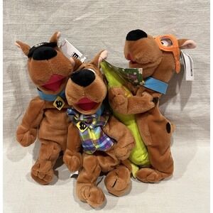 SET OF 3 Warner Bros. Studio SURFIN' SCOOBY-DOO Bean Bag Plush w/mint tags 1998
